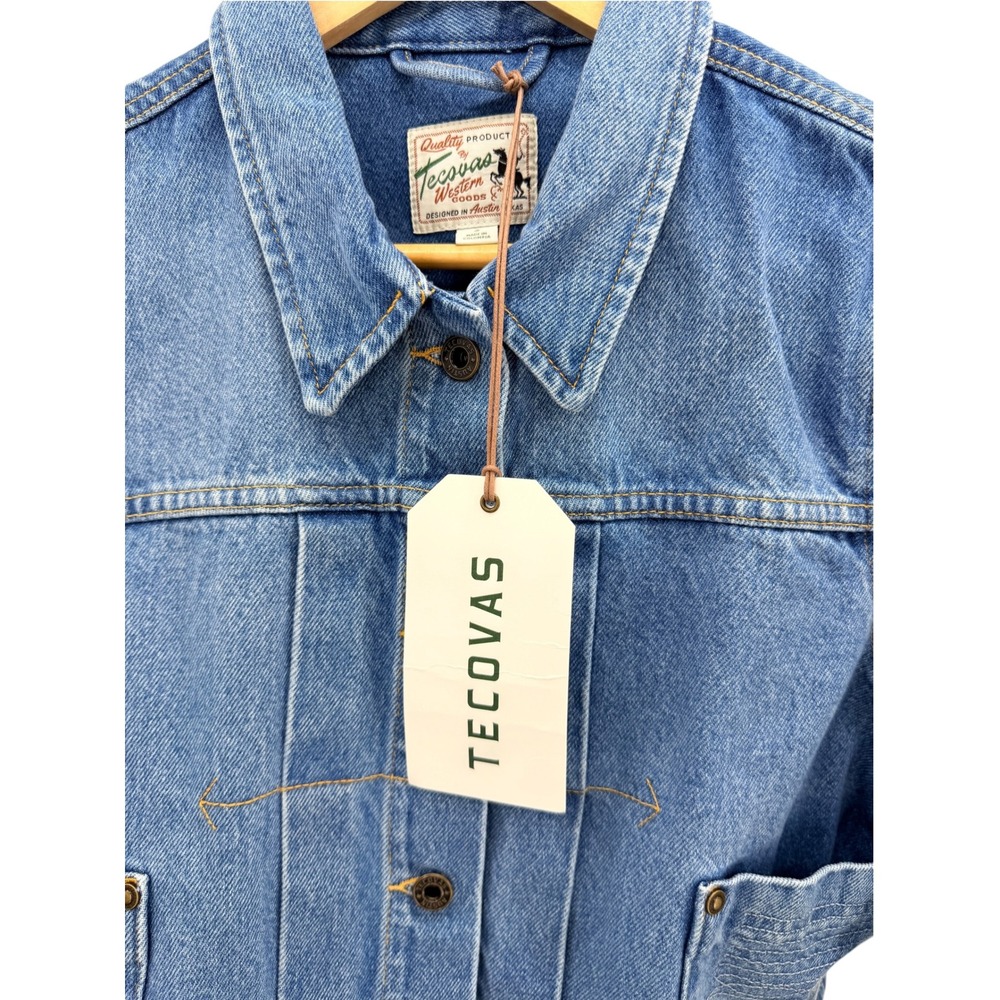 NWT Tecovas Women's Denim Trucker Jacket II Medium Wash Size S Western Boho - Picture 11 of 11